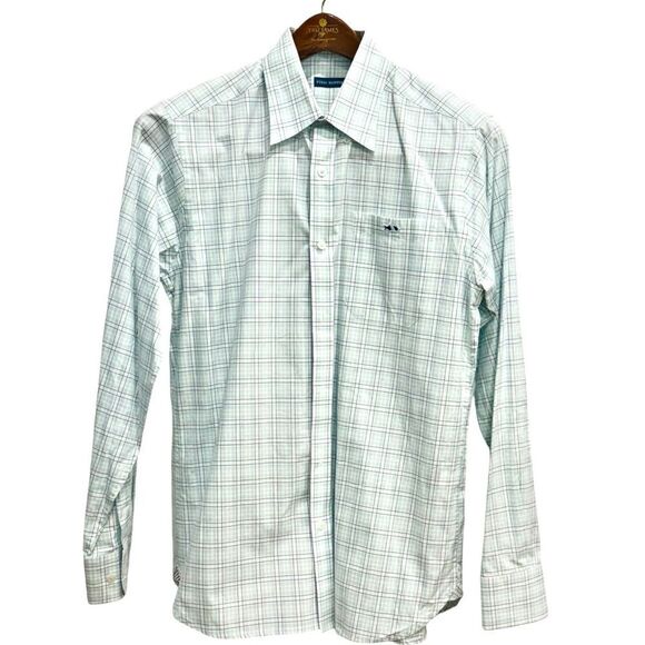 Fish Hippie Long Sleeve Button Down Blue Collared Cotton Dress Shirt. Medium. - Picture 1 of 5